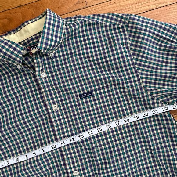 Mens Size L Multi Chaps Colored Plaid Button Shirt - Picture 5 of 7